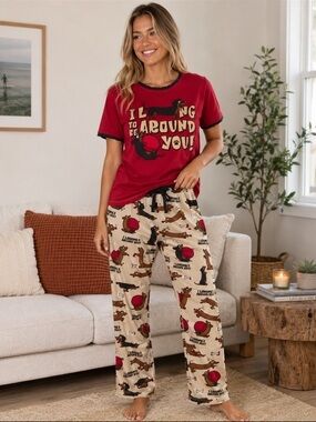 LazyOne Dachshund Pajama Set Women’s Medium 100% Cotton Dog Lover PJ Set
